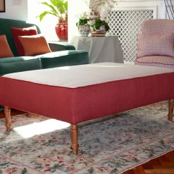 Pouf Etrusco Rettangolare Rosso e Bianco