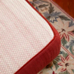 Pouf Etrusco Rettangolare Rosso e Bianco