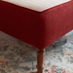 Pouf Etrusco Rettangolare Rosso e Bianco
