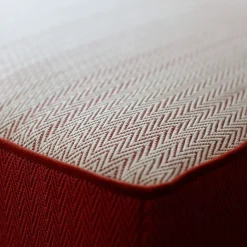 Pouf Etrusco Rettangolare Rosso e Bianco