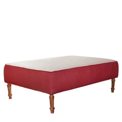 Pouf Etrusco Rettangolare Rosso e Bianco