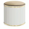 Pouf Fashion con Seduta in Velluto e Accenti in Metallo Dorato