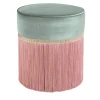 Pouf geometrico bicolore Couture rosa e menta