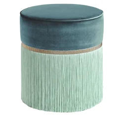 Pouf geometrico bicolore Emerald and Sea Foam Couture