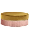 Pouf geometrico bicolore giallo e rosa Couture