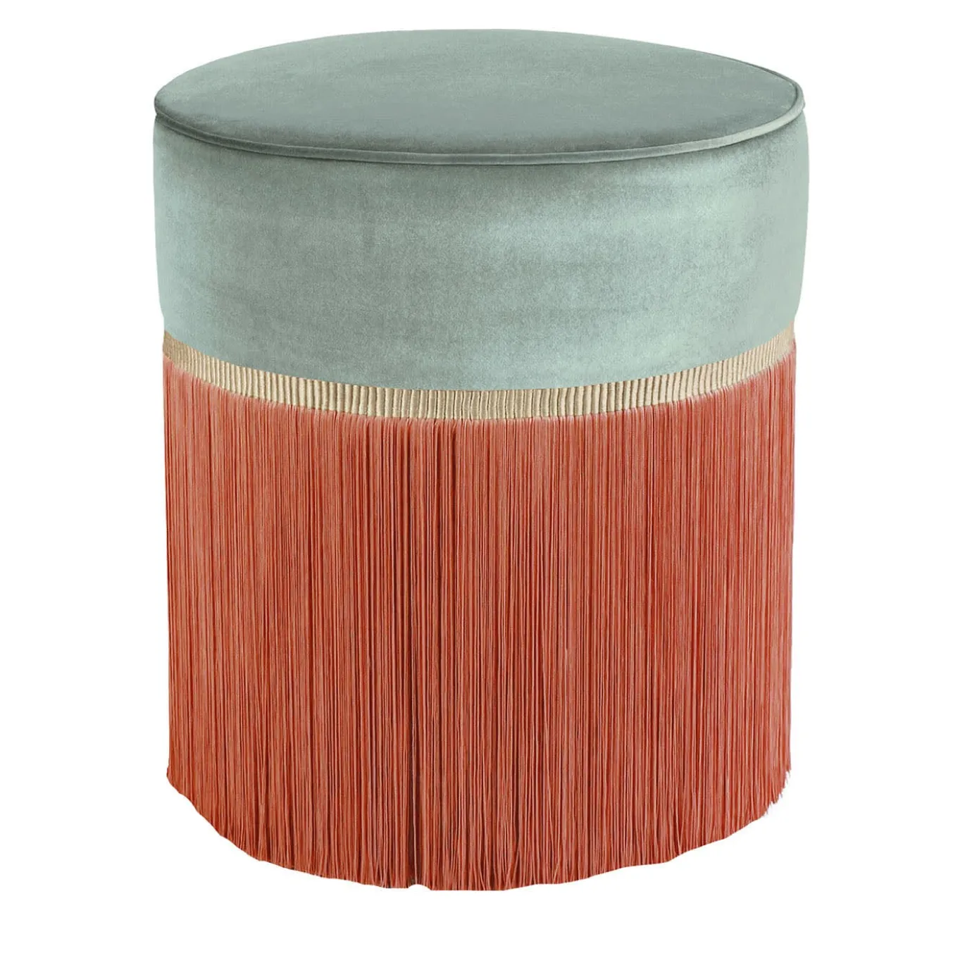 Pouf geometrico bicolore Menta e Arancio Couture