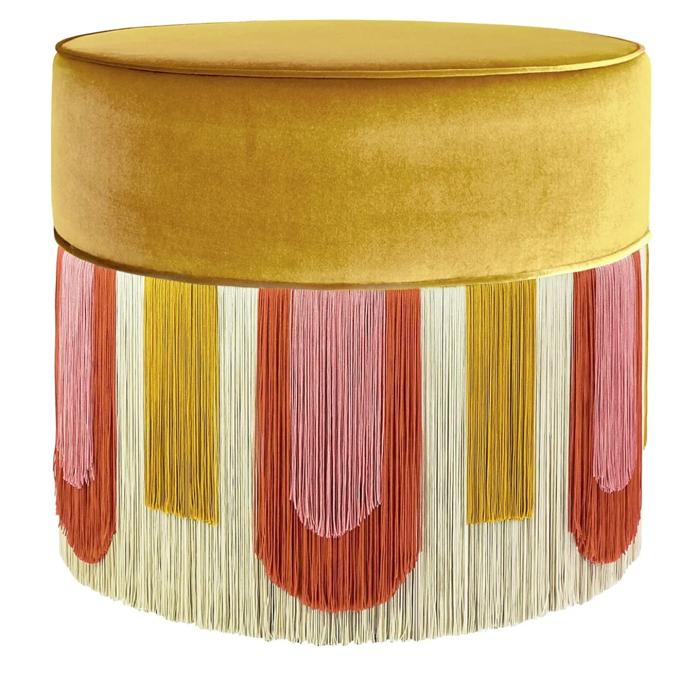 Pouf geometrico Couture Decò giallo