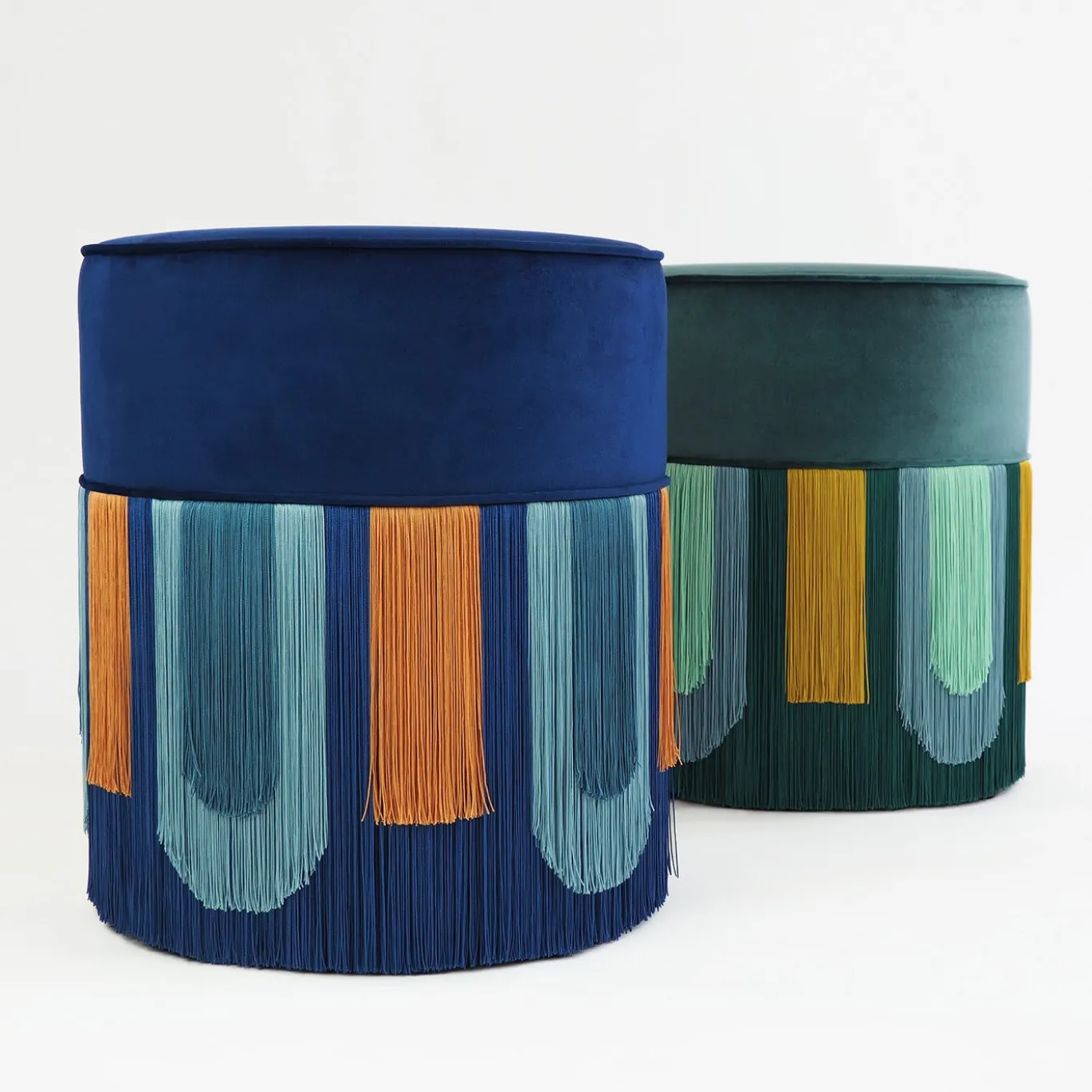 Pouf geometrico Couture Decò verde