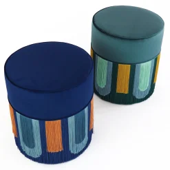 Pouf geometrico Couture Decò verde