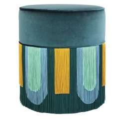Pouf geometrico Couture Decò verde