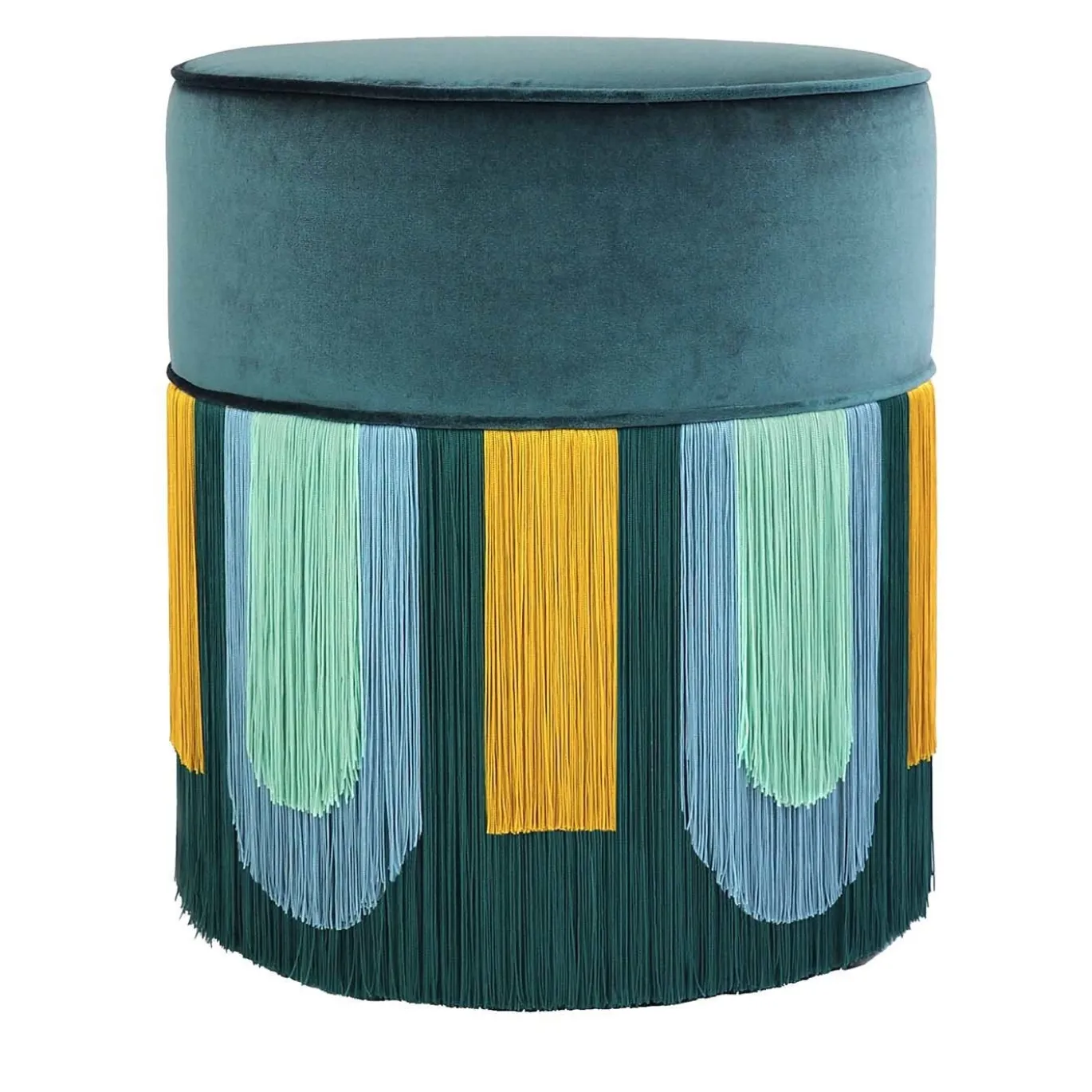 Pouf geometrico Couture Decò verde