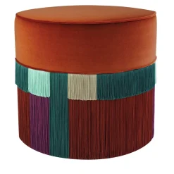 Pouf geometrico Couture Wien Brown