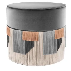 Pouf geometrico Geo Couture grigio
