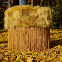 Pouf giallo patchwork di Lorenza Bozzoli