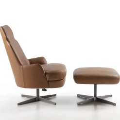 Pouf girevole in pelle Shape
