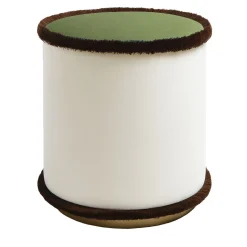 Pouf grafico marrone e verde