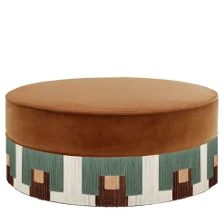 Pouf grande in velluto tabacco Treasure di Lorenza Bozzoli