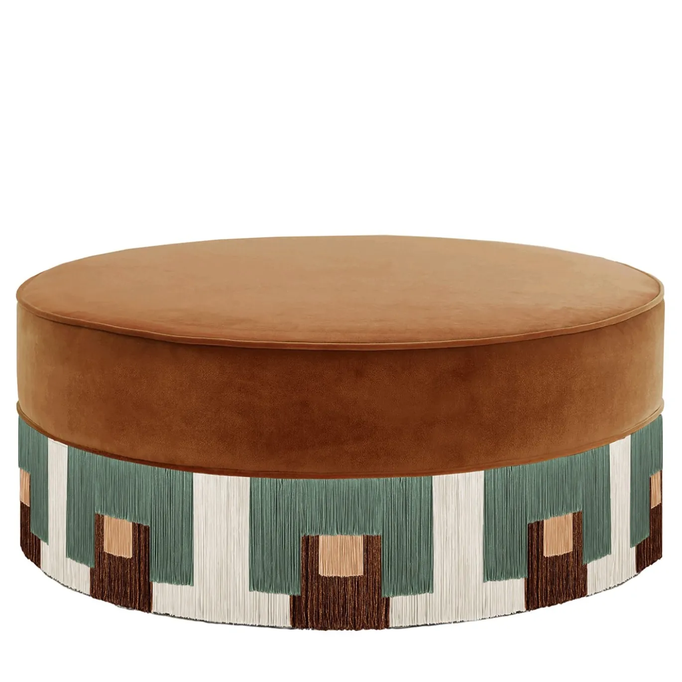 Pouf grande in velluto tabacco Treasure di Lorenza Bozzoli