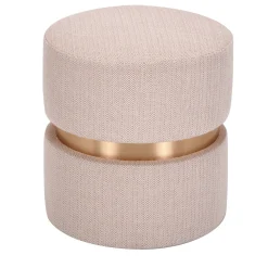 Pouf in legno cilindrico rosa