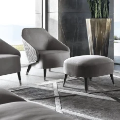 Pouf in nabuk grigio Mirage