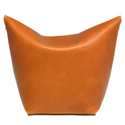 Pouf in pelle Cognac Mao di Viola Tonucci