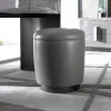 Pouf in pelle grigia