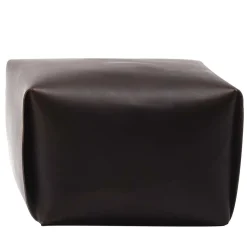 Pouf in pelle marrone scuro Big Bao di Viola Tonucci