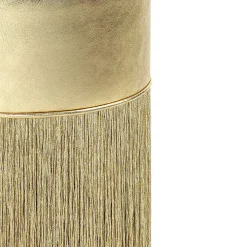 Pouf in pelle metallizzata color oro di Lorenza Bozzoli
