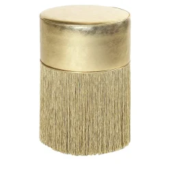 Pouf in pelle metallizzata color oro di Lorenza Bozzoli