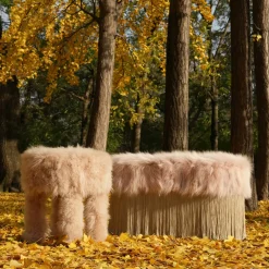 Pouf in pelliccia Cachemire di Lorenza Bozzoli