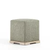 Pouf in tessuto grigio Juliette