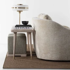 Pouf in tessuto grigio Juliette