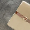 Pouf in velluto beige Docker