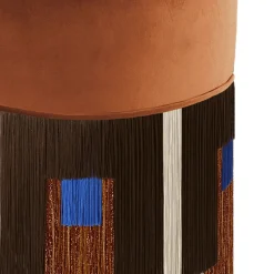 Pouf in velluto cognac Treasure di Lorenza Bozzoli