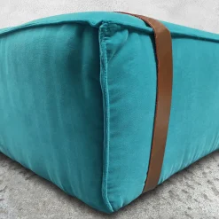 Pouf in velluto turchese Maxi Docker