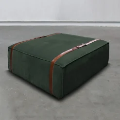 Pouf in velluto verde inglese Maxi Docker