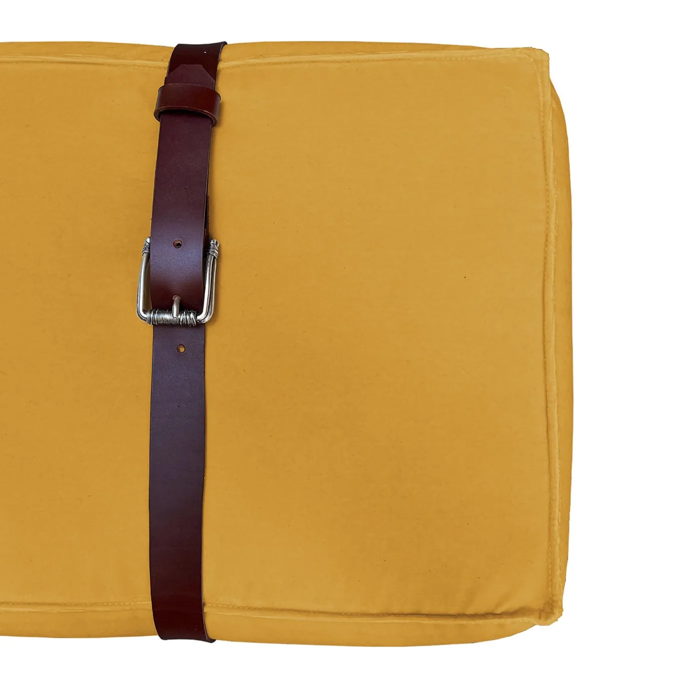 Pouf lungo Docker in velluto giallo oro