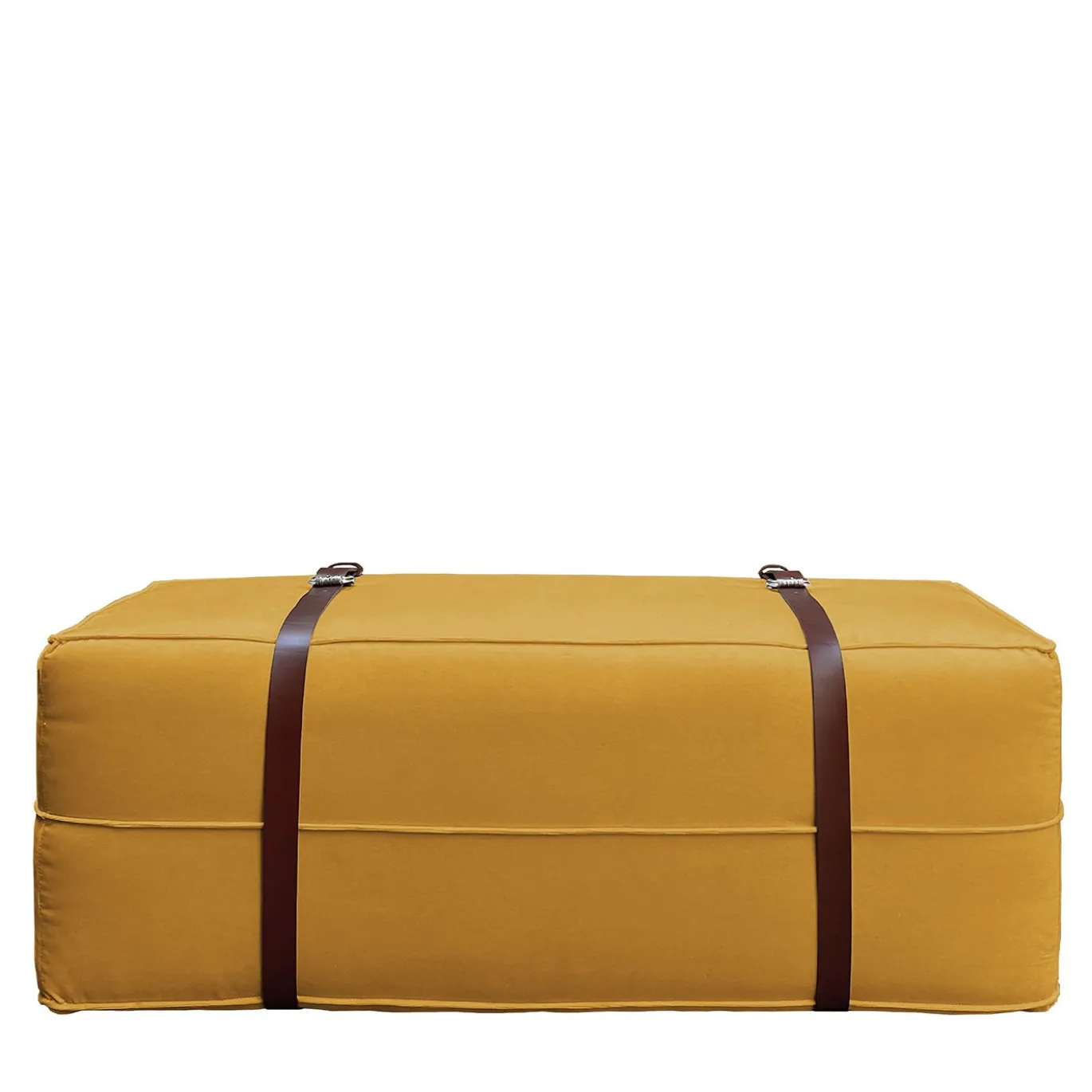 Pouf lungo Docker in velluto giallo oro