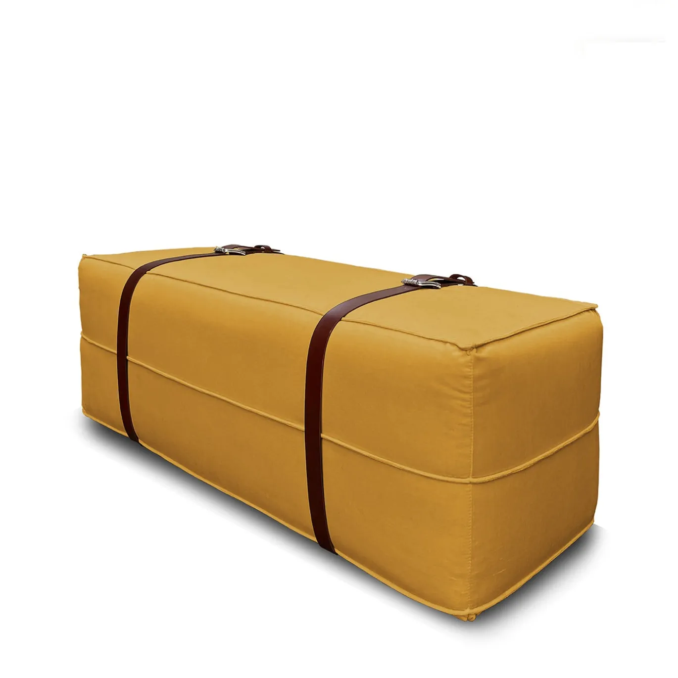 Pouf lungo Docker in velluto giallo oro