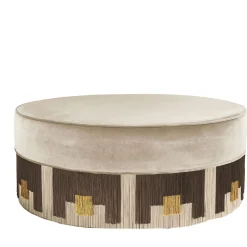 Pouf Mali Round Cool-Beige di Lorenza Bozzoli