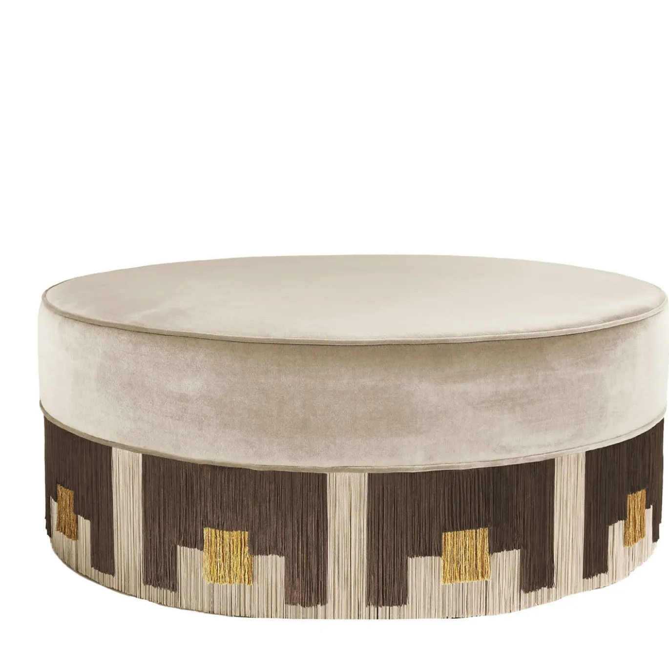 Pouf Mali Round Cool-Beige di Lorenza Bozzoli