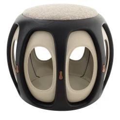 Pouf marrone e beige Yuan