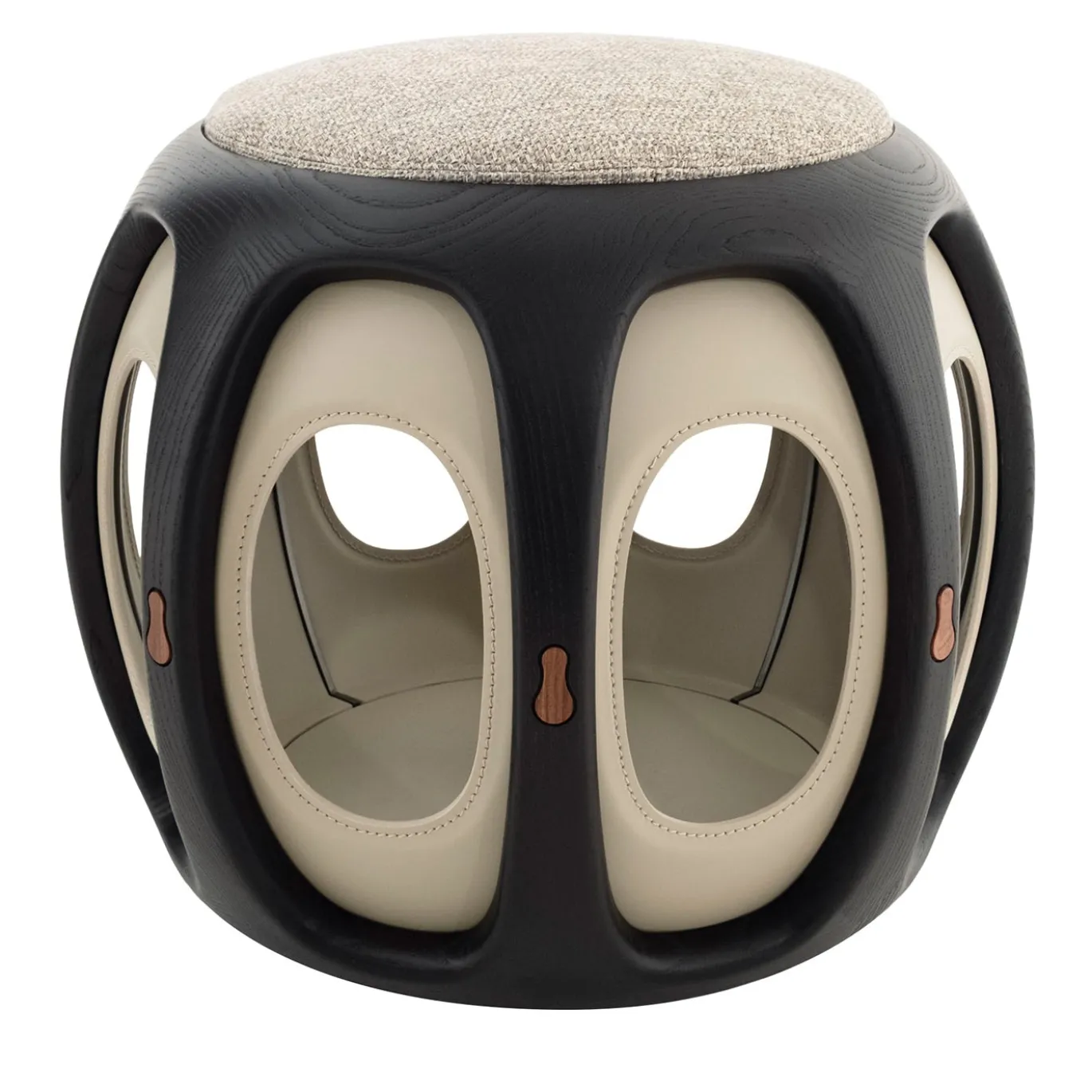Pouf marrone e beige Yuan