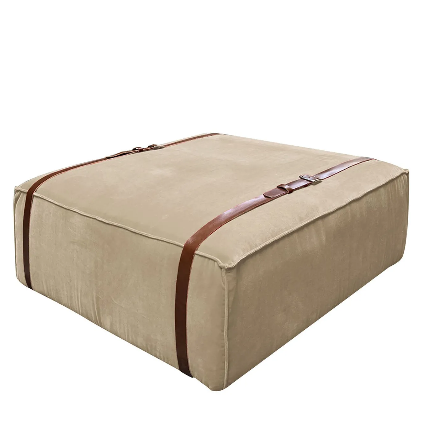 Pouf Maxi Docker in velluto beige
