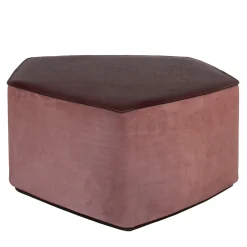 Pouf medio in pelle color vinaccia