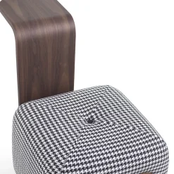 Pouf mobile bianco e nero con struttura in noce Dondo