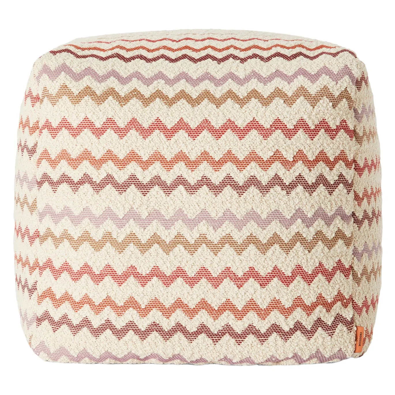 Pouf Morbido Cubico da Esterno Capri in Toni Rossi e Rosa