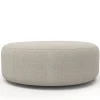 Pouf Mythos in tessuto bouclé bianco