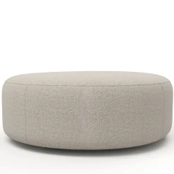 Pouf Mythos in tessuto bouclé bianco