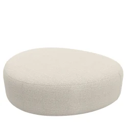 Pouf Mythos in tessuto bouclé bianco